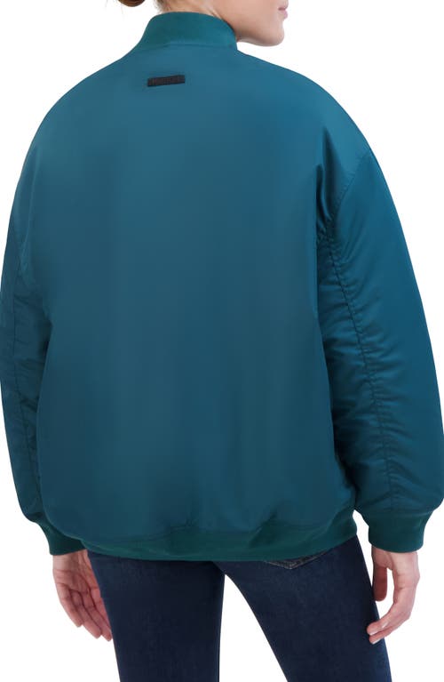 Hudson Jeans Oversize Ma-1 Water Repellent Bomber Jacket In Teal