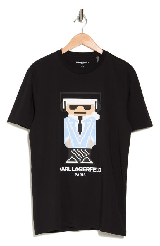 Karl Lagerfeld Kocktail Textured Logo T-shirt In Black