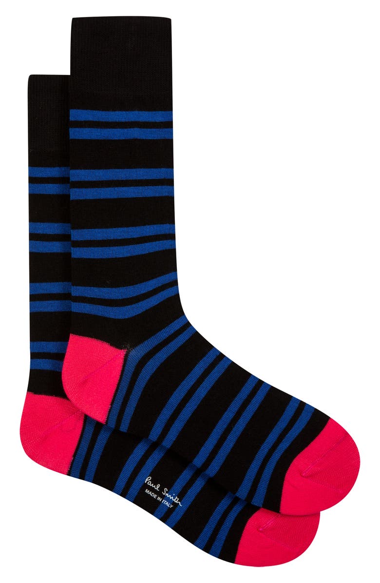 Paul Smith Watt Stripe Organic Cotton Blend Socks, Main, color, 