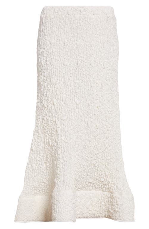 Foam Ruffle Maxi Skirt in White Bubble Jersey