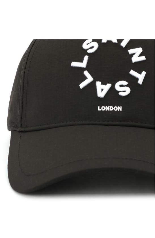 Shop Allsaints Circle Logo Adjustable Ripstop Baseball Cap In Black