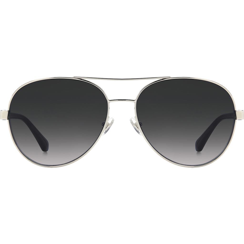 Shop Kate Spade New York Averie 58mm Gradient Aviator Sunglasses In Palladium/grey Shaded