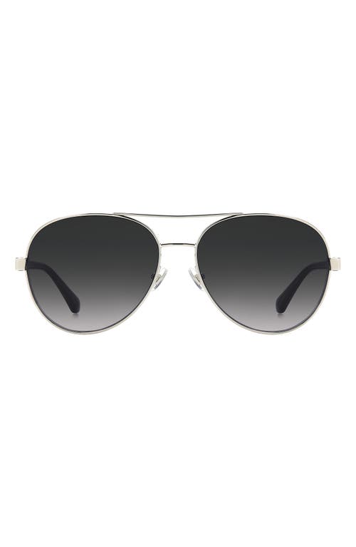 Shop Kate Spade New York Averie 58mm Gradient Aviator Sunglasses In Palladium/grey Shaded