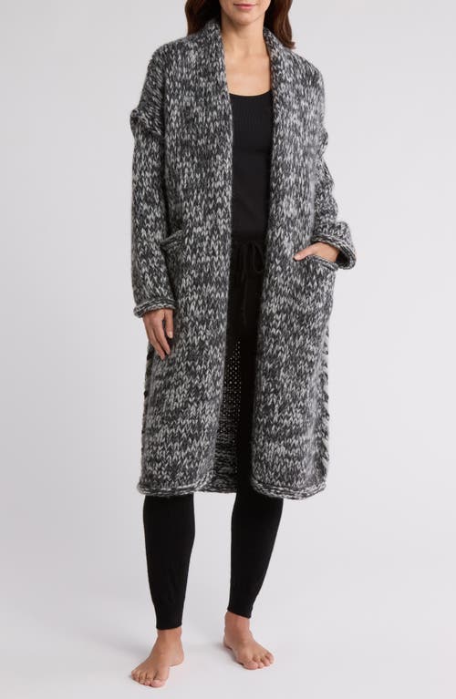 Lunya Lofty Tie Waist Wool Blend Cardigan In Cinder Coal