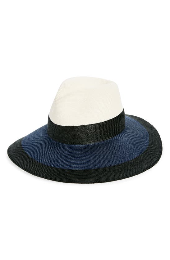 Albertus Swanepoel Helios Colorblock Straw Sun Hat In Blue