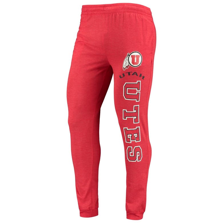 Shop Concepts Sport Red/heather Charcoal Utah Utes Meter Long Sleeve Hoodie T-shirt & Jogger Pajama Set