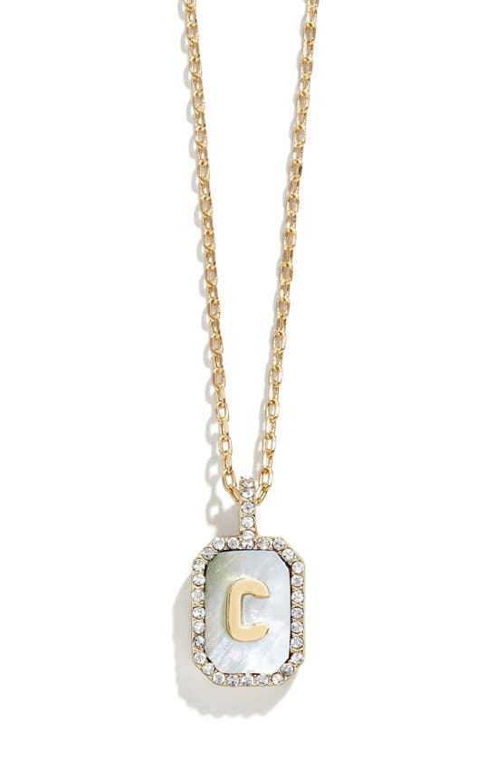 Shop Baublebar Initial Pendant Necklace In Green-c