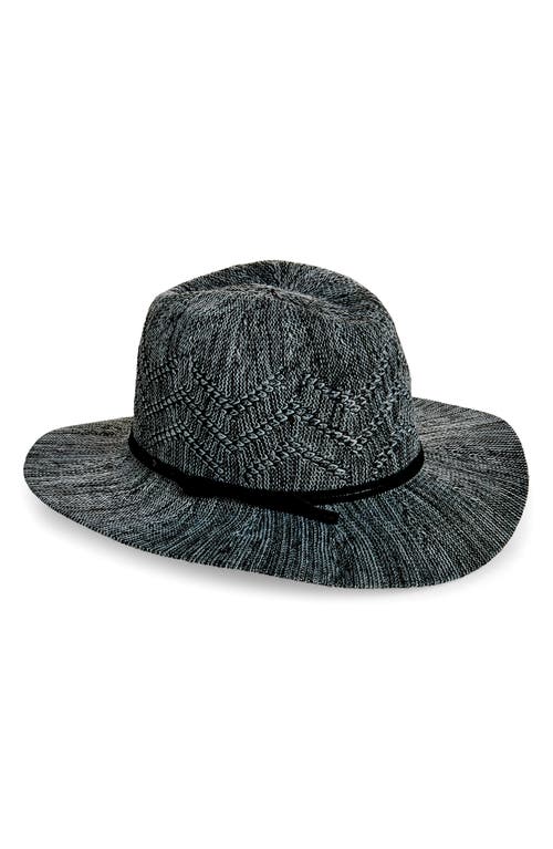 Treasure & Bond Packable Knit Wide Brim Hat in Black Combo