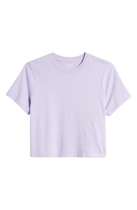 Zpanxa Summer Tops for Women Crop Cute Trendy Basic Tight Rounk Neck Crop  Blouse Short Sleeve Crop TopS Workout Shirts for Women Purple XXL