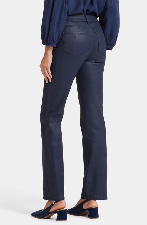 Nydj Coated Faux Leather Straight Leg Pants In Starless Sky Coated