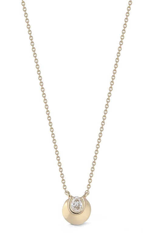 Mikaela Estelle Diamond Oval Pendant Necklace in Yellow Gold