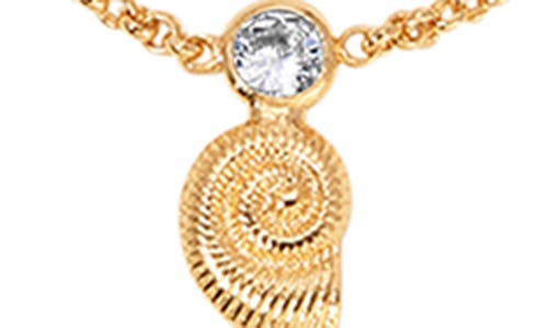 Shop Ettika Swirl Shell Charm Necklace In Gold