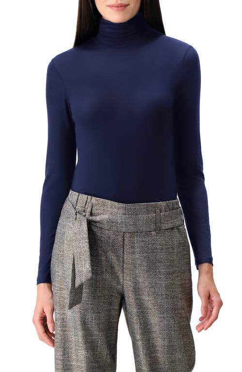 Perfect Line Modal & Cashmere Blend Turtleneck Top in Blue