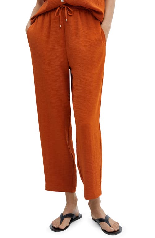MANGO Flowy Straight Leg Pants in Burnt Orange at Nordstrom, Size Small