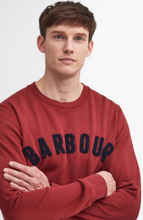 Shop Barbour Logo Graphic Cotton Blend Sweatshirt In Highland Red