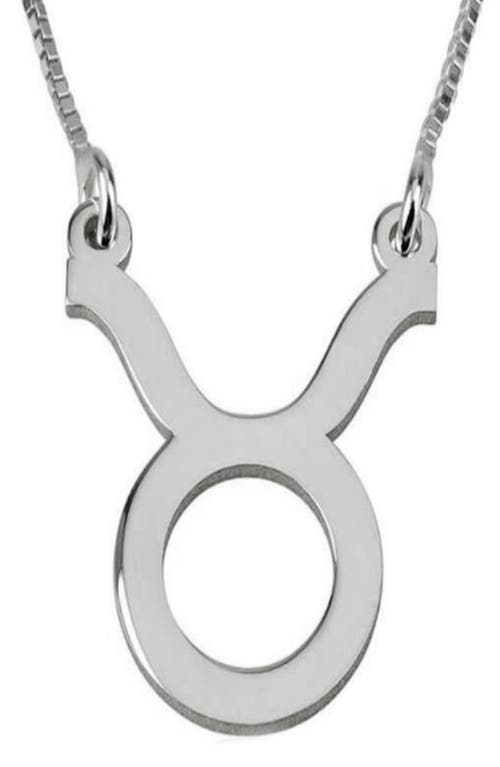 Zodiac Pendant Necklace in Sterling Silver - Taurus