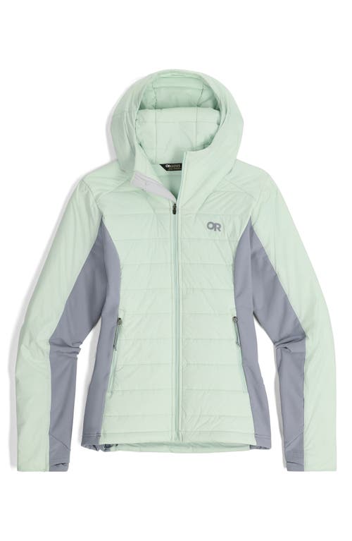 Outdoor Research Shadow Water Resistant Insulated Hooded Jacket In Fresh Mint/slate