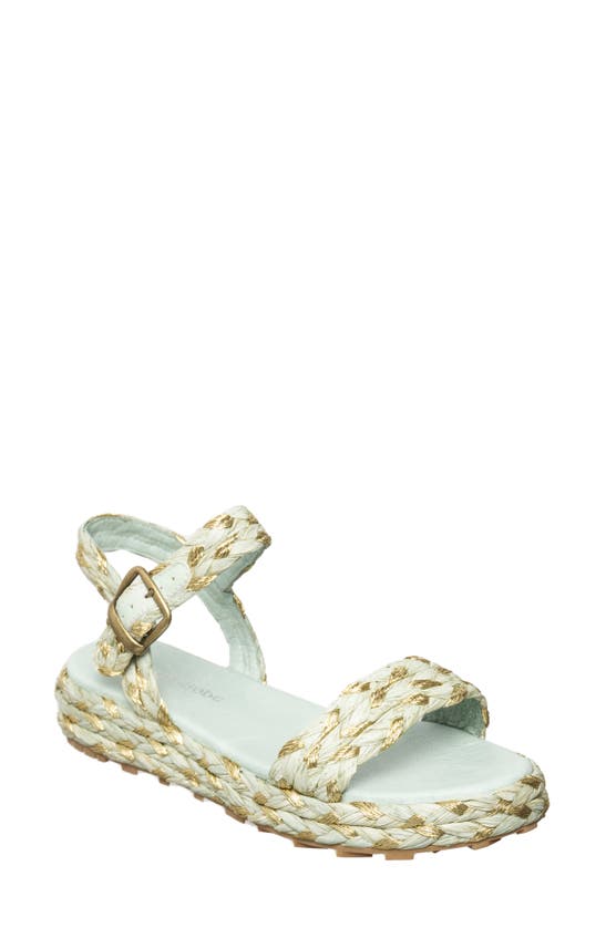 Shop Antelope Brenna Woven Raffia Sandal In Mint Rafia