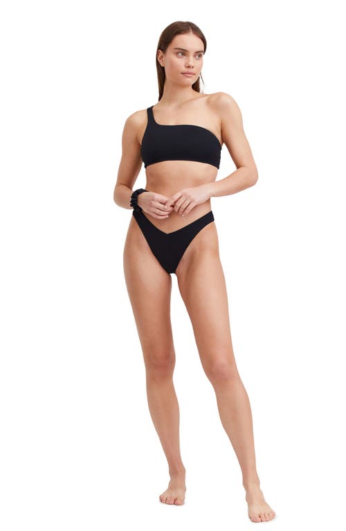 Au Naturel by Gottex Solid Reversible one shoulder bikini swim top Black at Nordstrom,