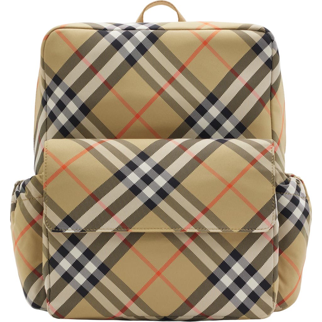 Burberry Check Nylon Backpack In Sand