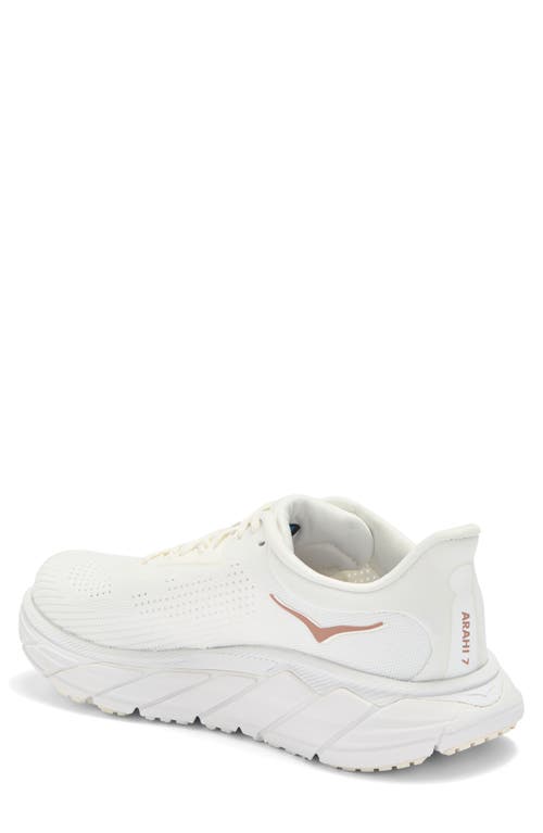 Shop Hoka Arahi 7 Running Shoe In Blanc De Blanc/rose Gold