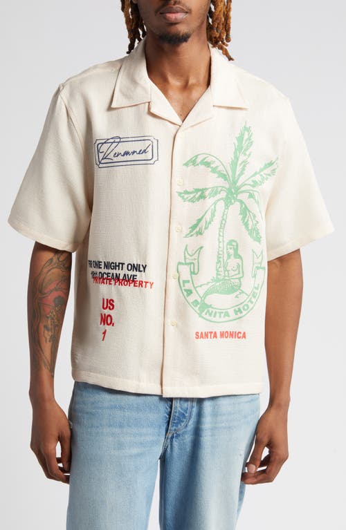 La Bonita Notched Collar Camp Shirt in Off White