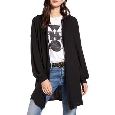 Treasure & Bond Cozy Hooded Cardigan, Black
