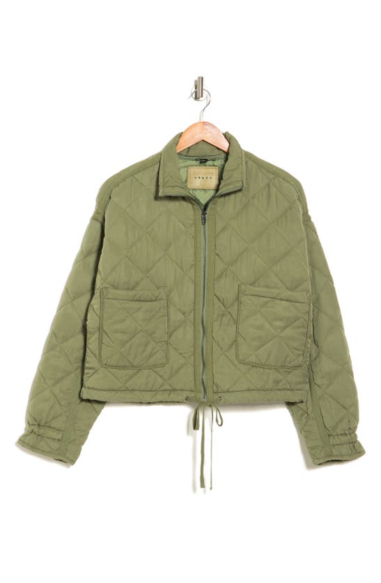 Blanknyc Cropped Quilted Jacket In Burnt Sage