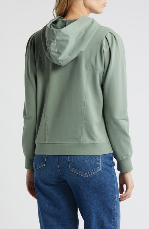 Shop Caslonr Caslon(r) Pleat Sleeve Hoodie In Green Dune