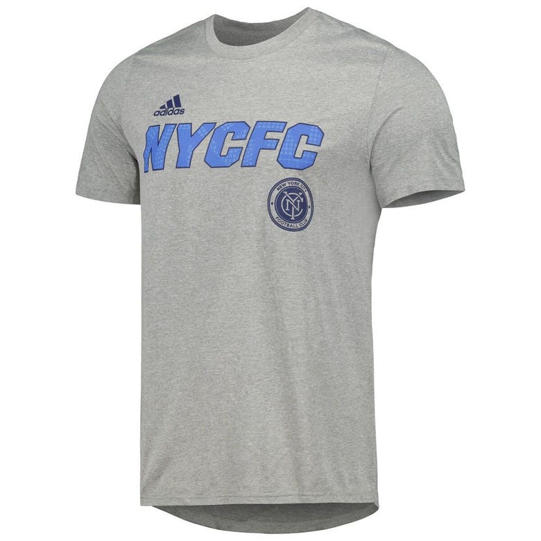 Adidas Originals Adidas Heather Gray New York City Fc Team Jersey Hook T-shirt
