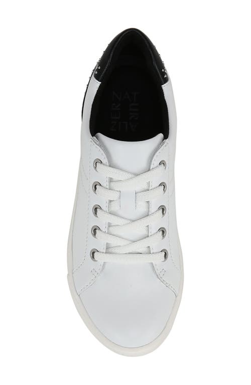 Shop Naturalizer Morrison Studded Sneaker In White/black Leather