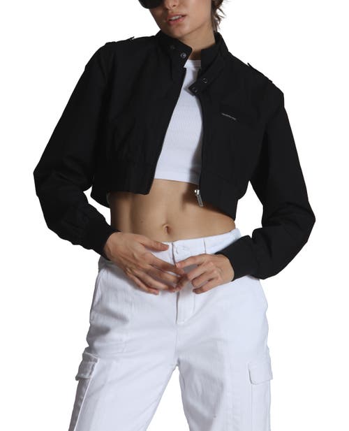Members Only Mini Cropped Racer Jacket In Black