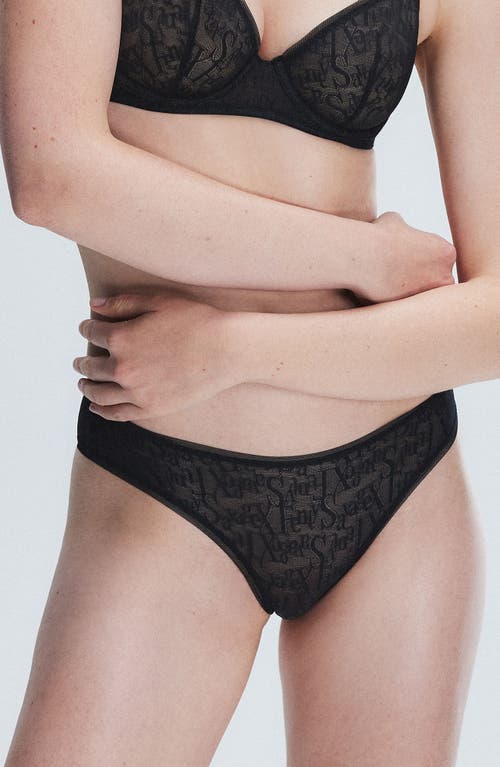 Shop Savage X Fenty Signature Script Cheeky Briefs In Black Caviar