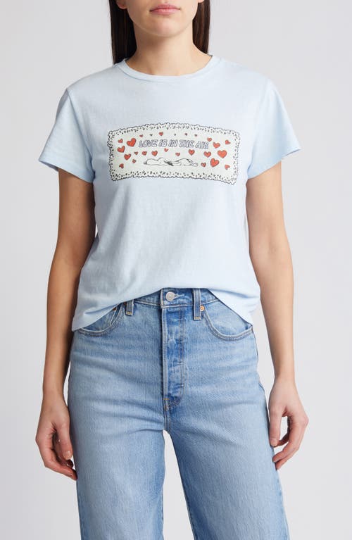 Re/Done Peanuts Snoopy Love Cotton Graphic T-Shirt Baby Blue at Nordstrom,
