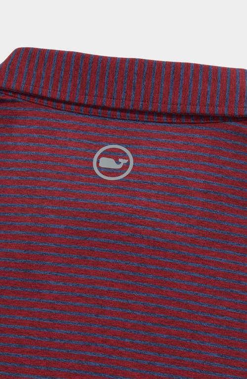 Shop Vineyard Vines Bradley Stripe Sankaty Performance Polo In Crimson/naut Navy