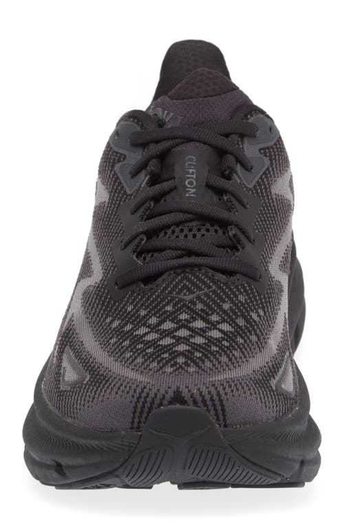 Shop Hoka Clifton 9 Running Shoe In Black/black