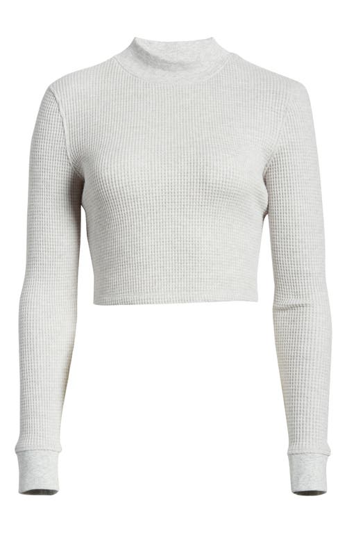 Shop Bp. Crop Thermal Mock Neck Top In Grey Light Heather