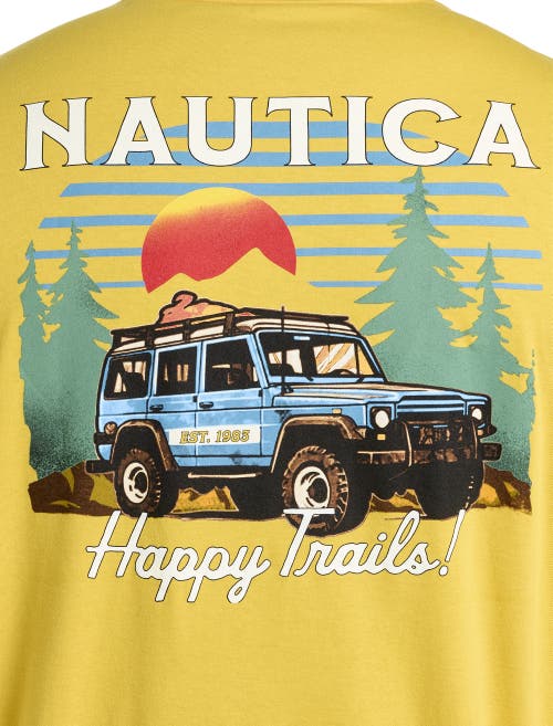 Nautica Mens Big & Tall Long-sleeve Graphic T-shirt In Lightning Gold