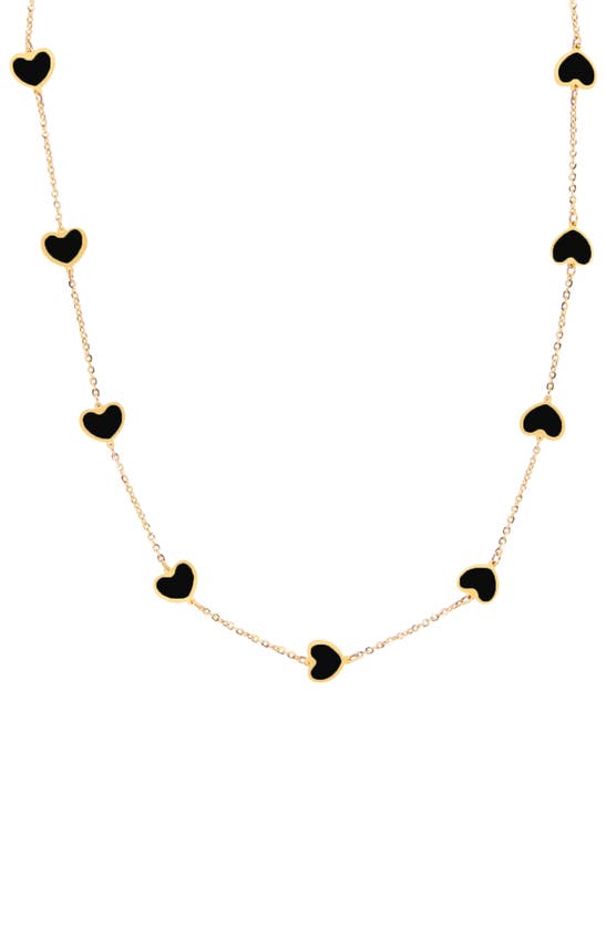 House Of Frosted Heart Station Chain Necklace In Gold