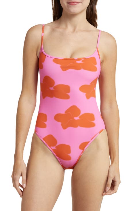 Farati Women's One-Piece Swimsuit/ Bodysuit in Pink Blue White and