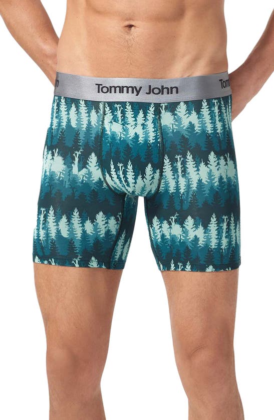 Tommy John Second Skin 6-inch Boxer Briefs In Green Treeline Print ...