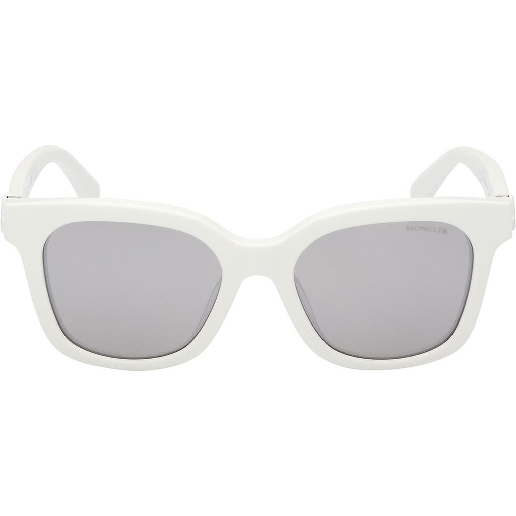 Moncler Audree 50mm Square Sunglasses In White/smoke