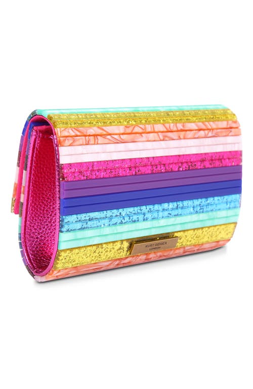 Shop Kurt Geiger London Party Eagle Clutch In Pink/blue Multi