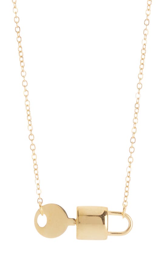 Shop Eye Candy Los Angeles Key Lock Pendant Necklace In Gold