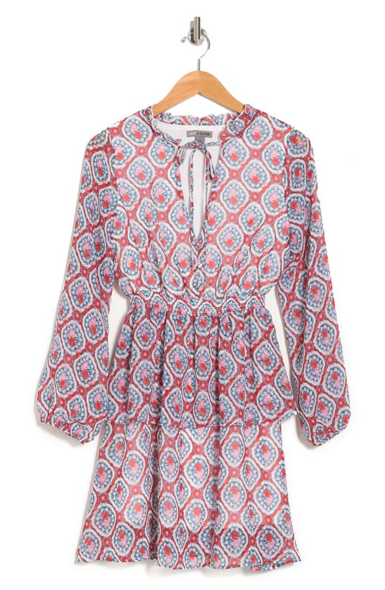 Love By Design Evelyn Chiffon Tiered Mini Dress In Bavaria