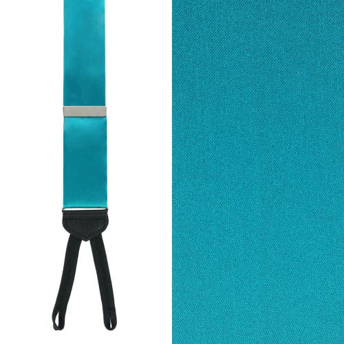 Trafalgar Sutton Solid Color Silk Formal End Suspenders In Teal