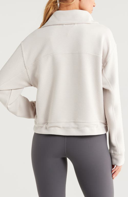 Shop Zella Kickback Ottoman Half Zip Pullover In Grey Moonbeam