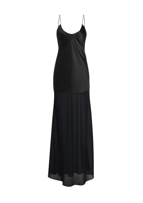 Shop Ser.o.ya Vienna Satin Maxi Dress In Black