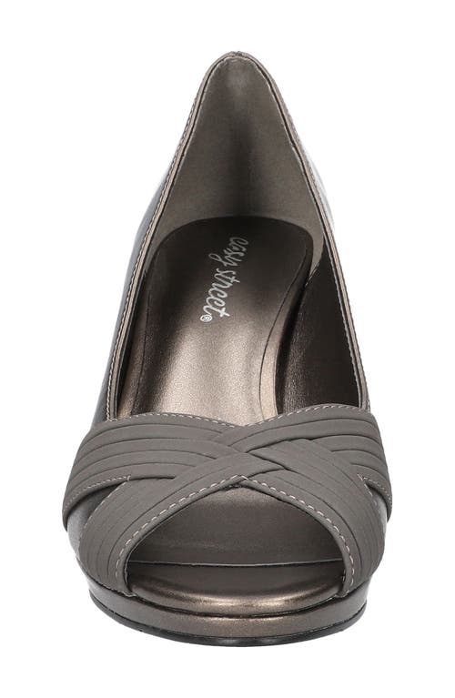 Shop Easy Street Lavish Peep Toe Pump In Pewter