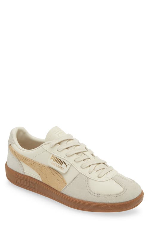 PUMA Palermo Leather Sneaker in Alpine Snow-Desert Dust-Gum 